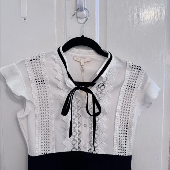 Maje Runo Two-Tone Lace-Inset Mini Dress size small new with tags - Picture 5 of 10